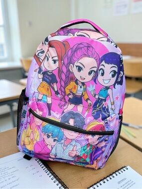 Kpop demon hunters Pink Cartoon Character Backpack